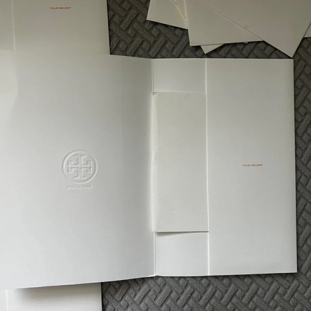TORY BURCH 5 Receipt holder Envelopes with 10 small Thank You notes